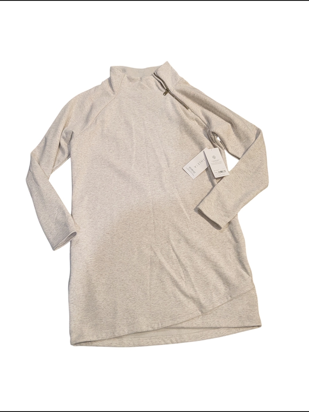 Athleta Cozy Karma Asym Sweatshirt Dress XL Tall Oatmeal Heather NWT $128